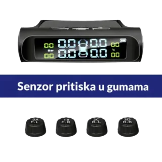 E-ACE Solar TPMS – Sistem za Praćenje Pritiska u Gumama (Auto Alarm + Solarno Punjenje)